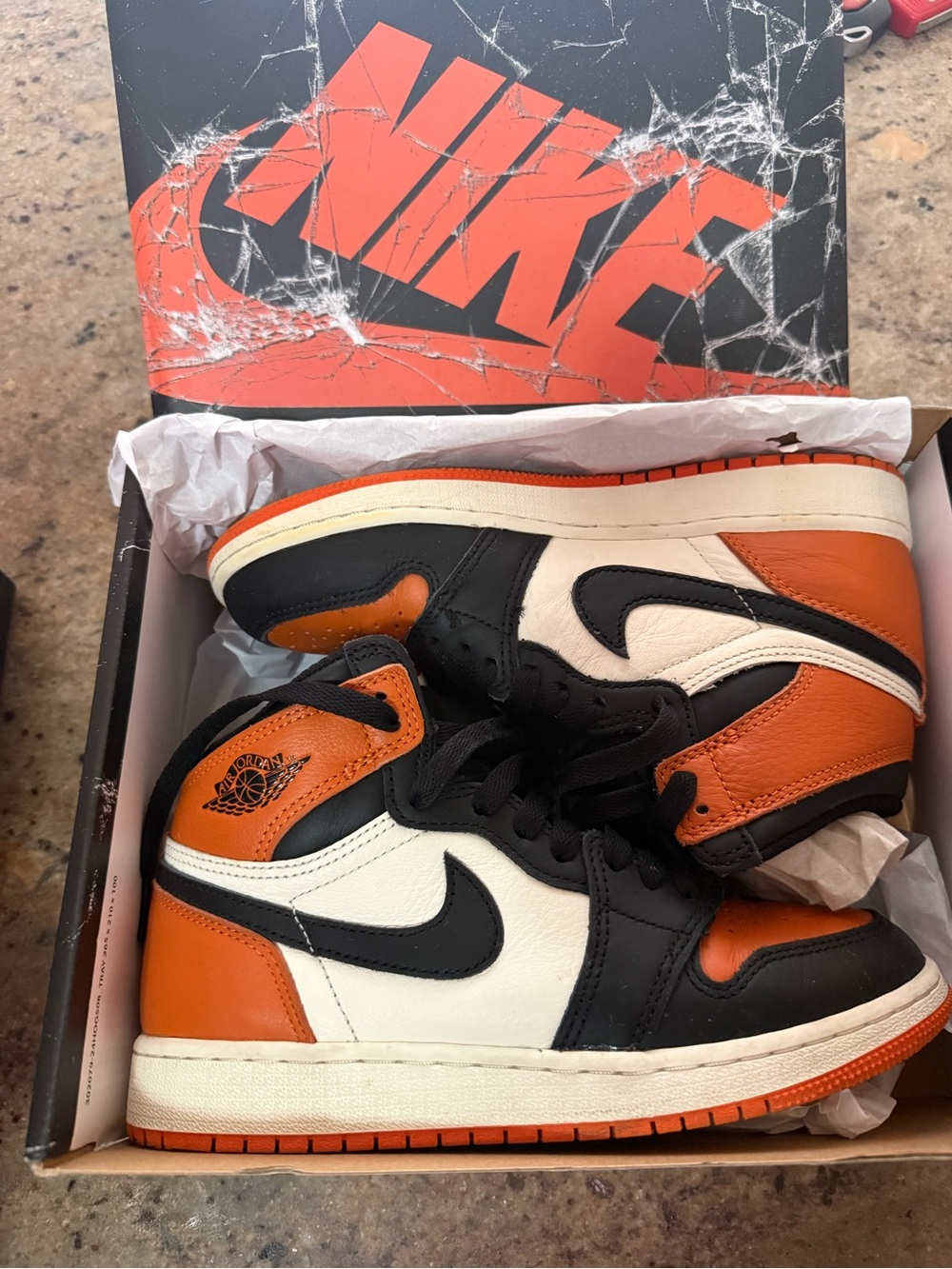Nike Air Jordan 1 Mid - Orange, Black & White Men's Sneakers